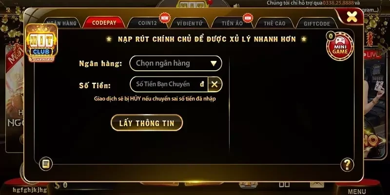 Trang chủ 16 Hướng dẫn cách nạp tiền Hitclub